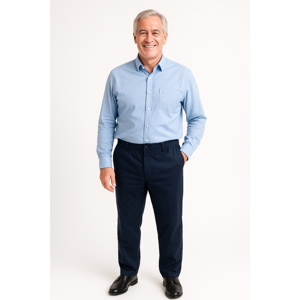 Men’s Elastic Waist Pants – Dark Blue – Size L – NWT